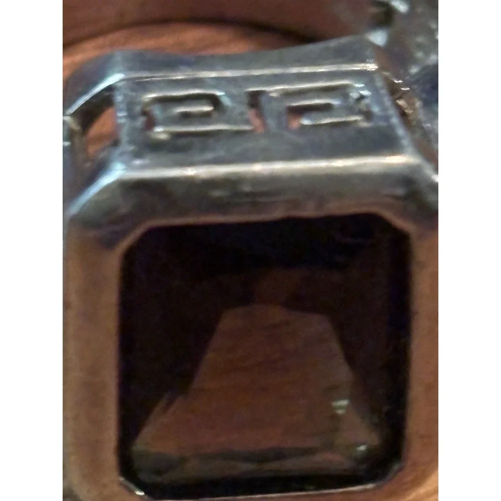 Vintage 925 Sterling Silver Smoky Quartz Mens Ring Size 7